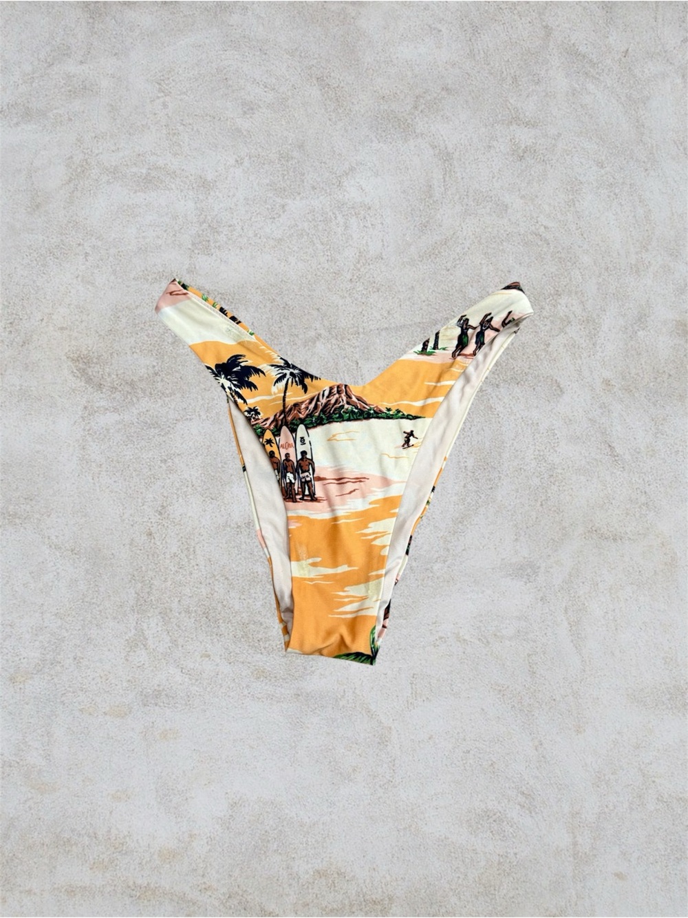 Aerie Women's Swim Bottoms in Sunset Orange Beach Print
